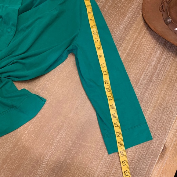 Lafayette 148 New York green/ teal  Button-Up Top - Picture 6 of 7